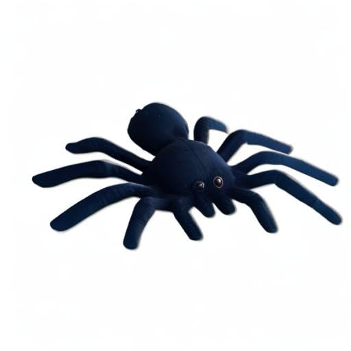 TAMMYFLYFLY Black Spider Plush, 9 Inch Collectible Decorative Big Eyes Tarantula Stuffed Toy Soft Take A Long Plushie Pillow Squishes Washable Cushy Mini Doll - Image 4